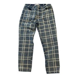 Redial jeans with windowpane plaid